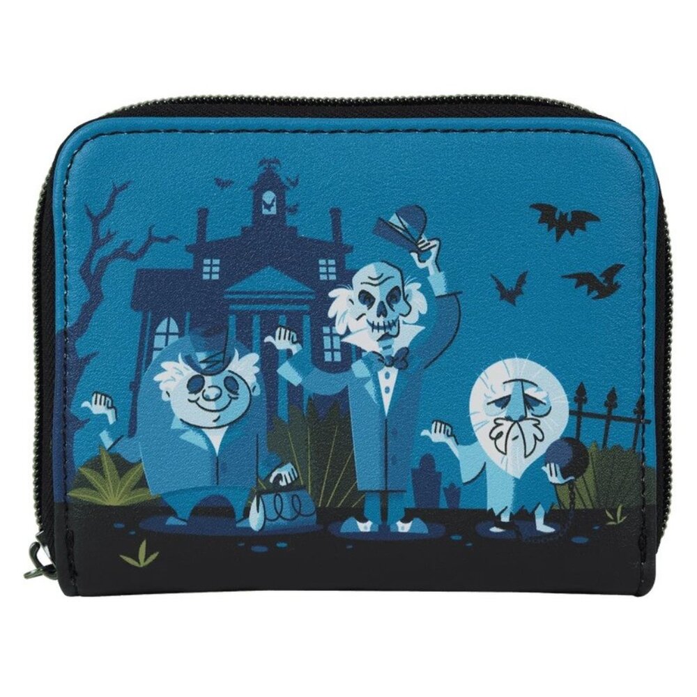 Loungefly Disney Haunted Mansion Wallet Hitchhiking Ghosts Scene Zip Around New